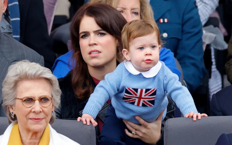 Princess Eugenie and son August photographed in June 5, 2022 in London