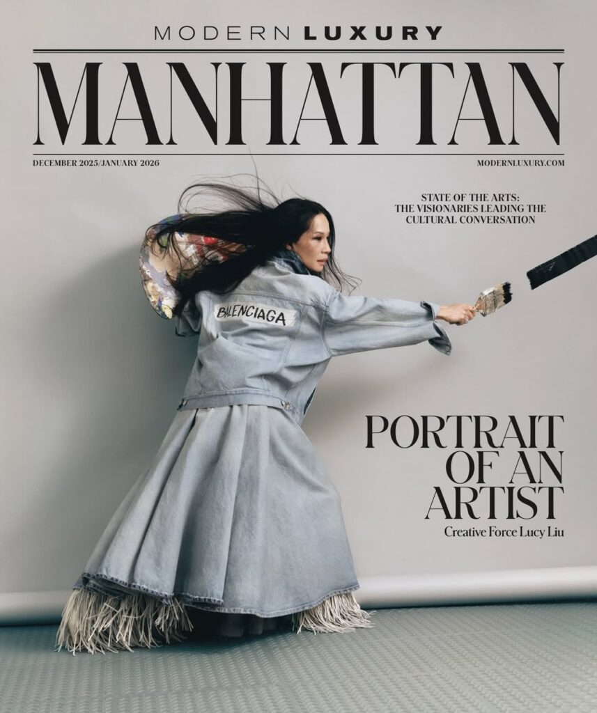 Lucy Liu covers the December 2025/January 2026 Issue of Modern Luxury Manhattan. Photographed by Jeremy Choh & styled by Anna Katsanis.