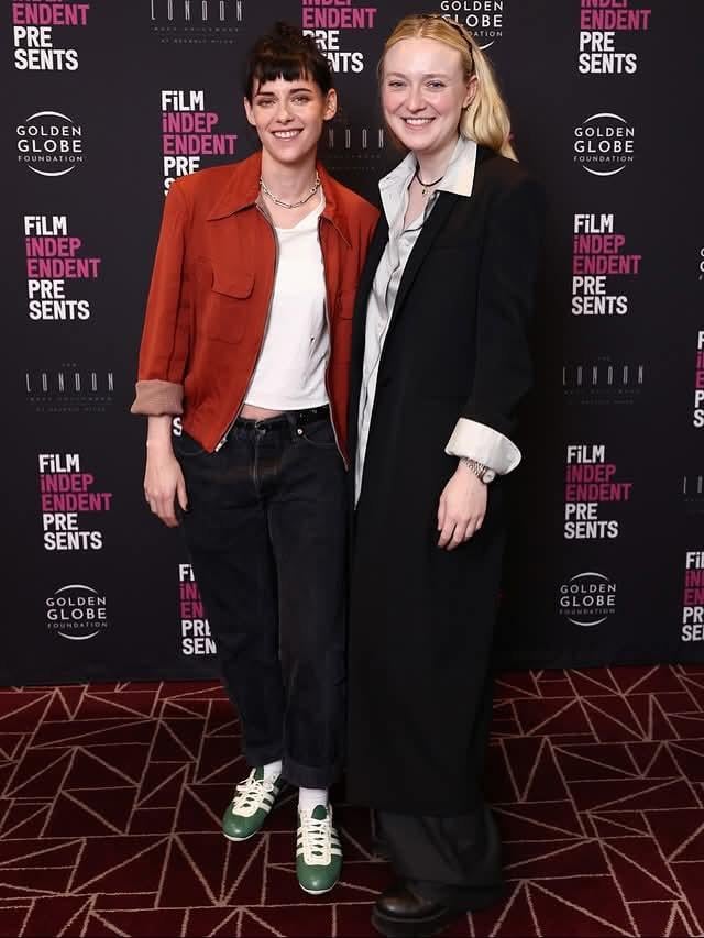 Kristen Stewart and Dakota Fanning at a Film Independent screening and Q&A of 'The Chronology of Water' (November 9, 2025)