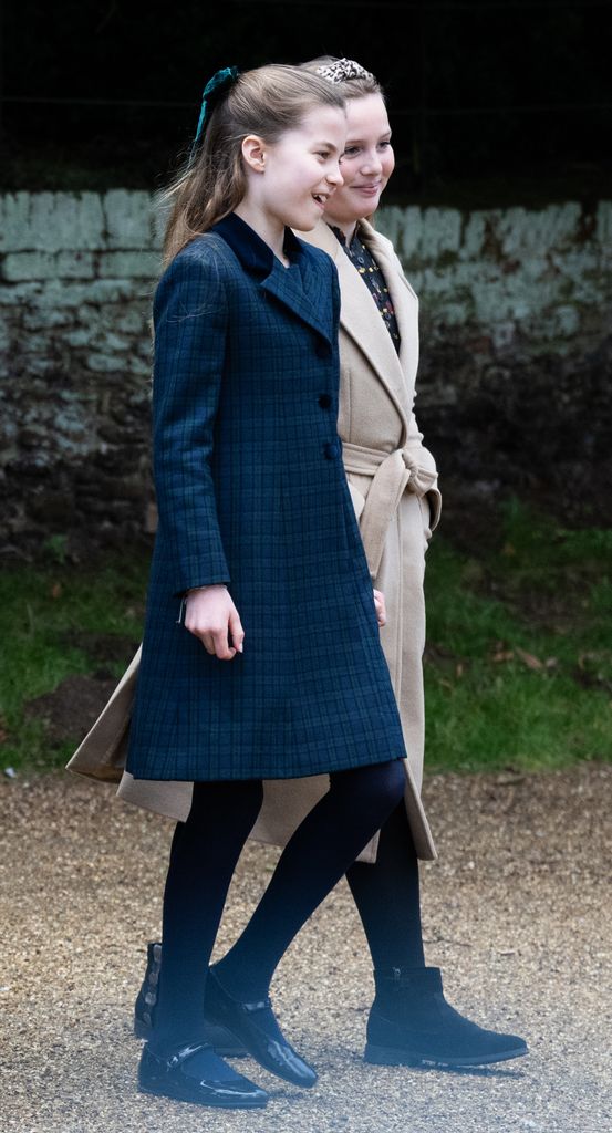 Princess Charlotte and Mia Tindall talking