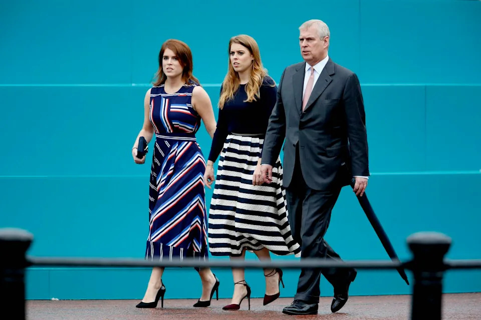 Getty Princess Eugenie, Princess Beatrice, and Andrew Mountbatten Windsor