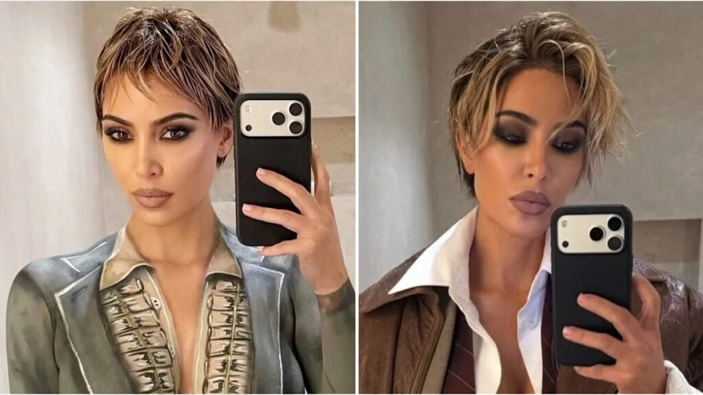 Kim Kardashian Shows Off Body Paint Look, Cropped Pixie Hairstyle in Daring New Photos Yahoo entertainment home