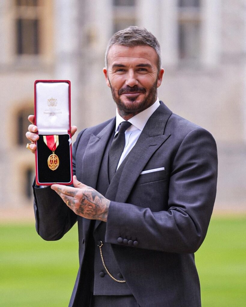 Sir David Beckham was given a Knighthood by King Charles III today, in recognition of his services to sport and charity. (November 4, 2025)