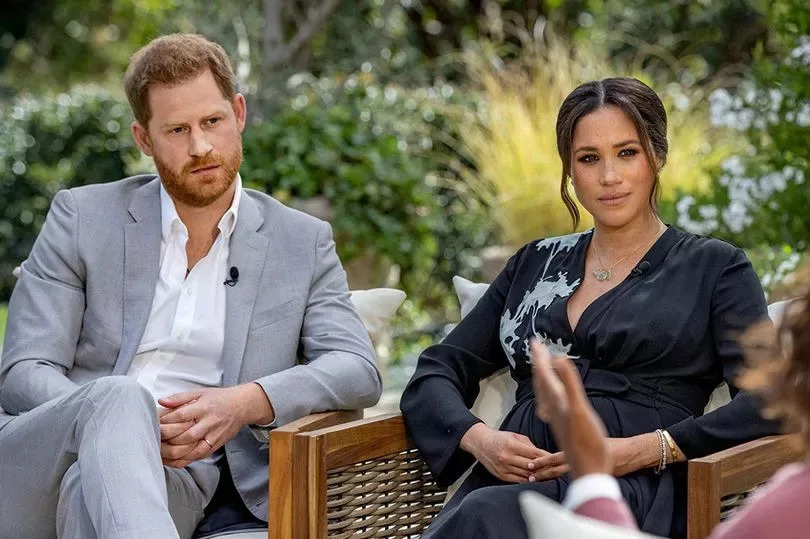 Prince Harry and Meghan Markle with Oprah Winfrey 2021