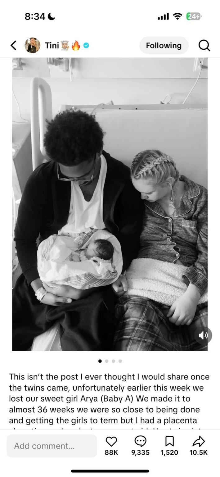 Chef Toni Younger announces loss of one her twin daughters earlier this week