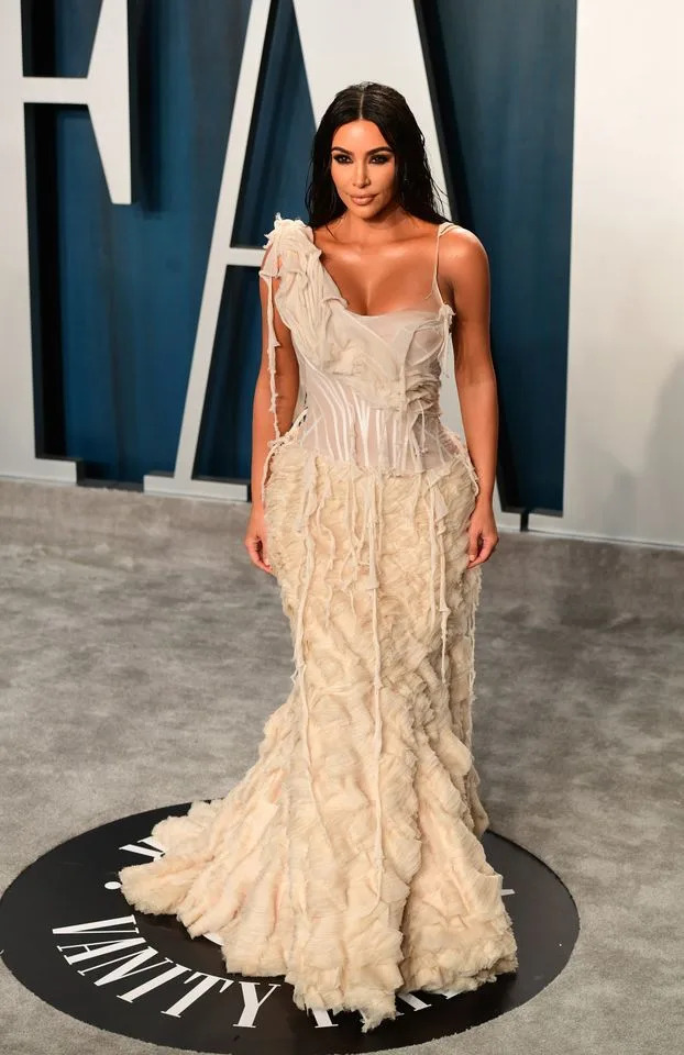 Getty Images Kim Kardashian attending the 2020 Vanity Fair Oscar Party in Beverly Hills, Los Angeles