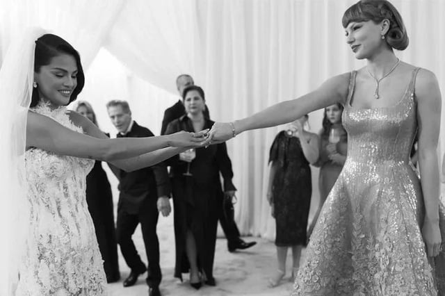 Selena Gomez and Taylor Swift Hold Hands in Intimate Wedding Photos Shared by Benny Blanco