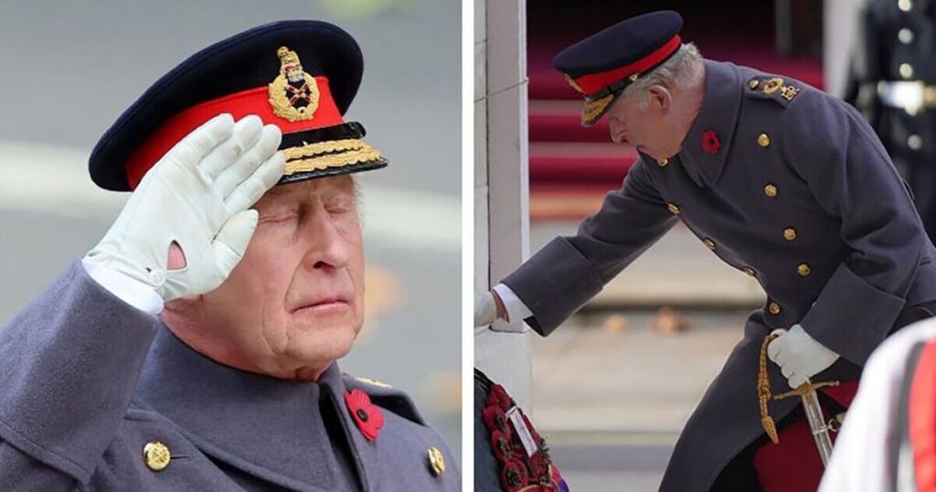 Striking photos show King overcome with emotion at Remembrance service | Royal | News
