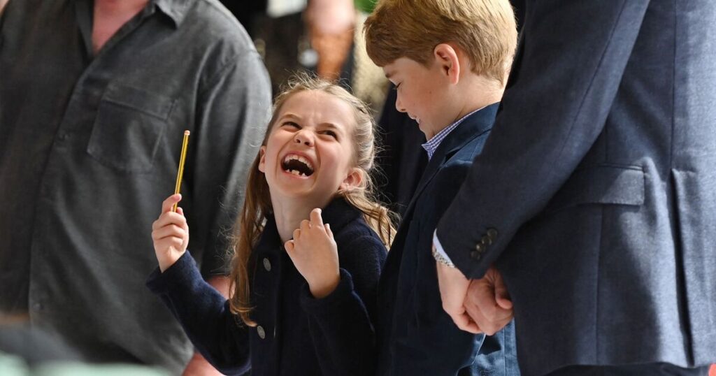 Charlotte melts hearts with her adorable reaction to making George laugh | Royal | News Charlotte melts hearts with her adorable reaction to making George laugh | Royal | News