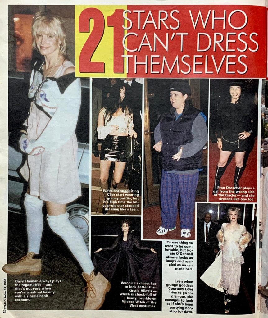 “21 stars who can’t dress themselves” - ⭐️, oct 13, 1998