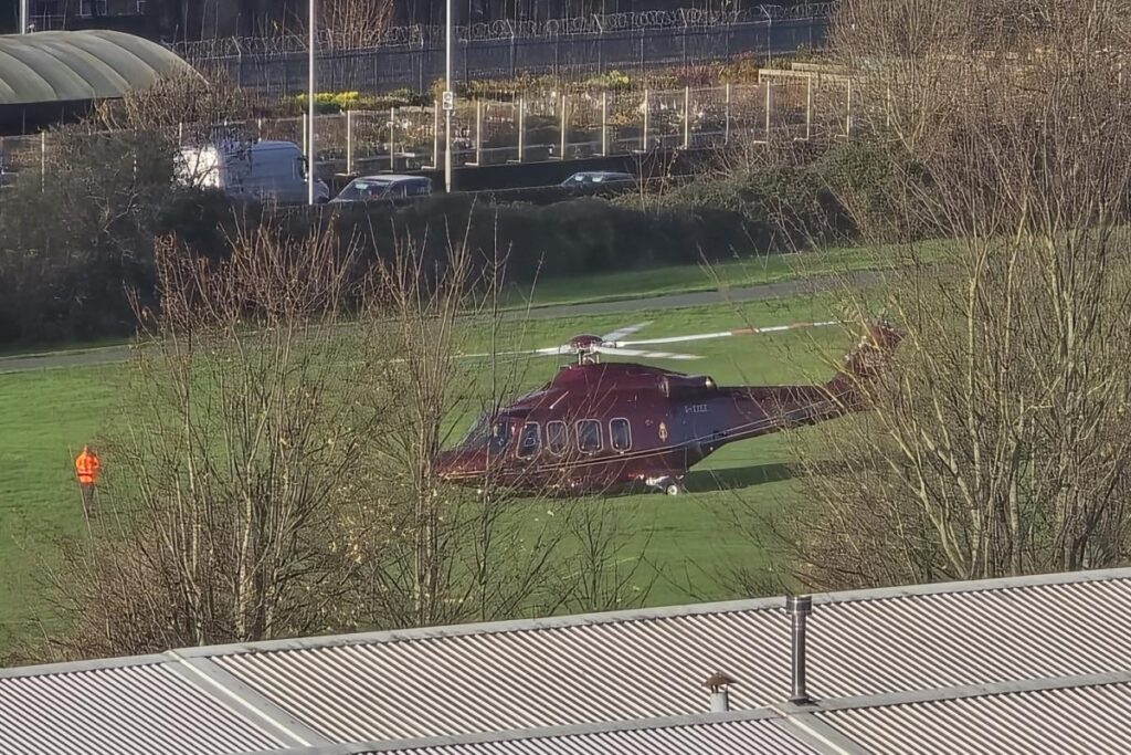 Member of the royal family arrives in Bradford as helicopter lands in school field Bradford Telegraph and Argus