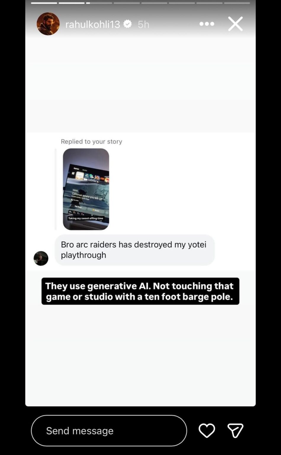 Common W from Rahul Kohli, this time speaking out about generative AI