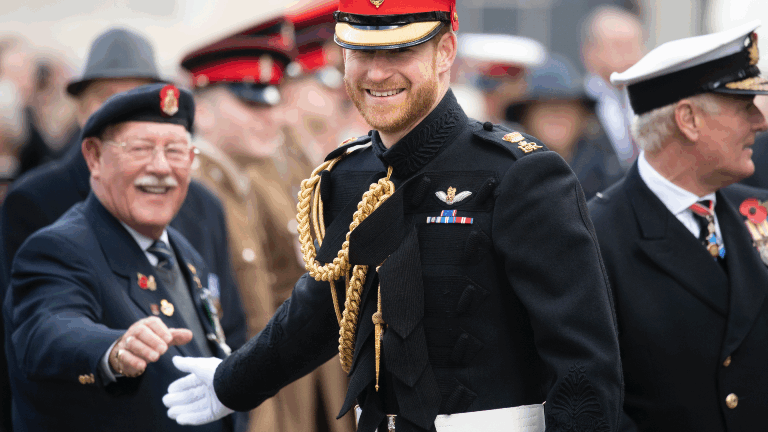 Prince Harry Reveals What He Loves About “All Four Corners of the UK” Prince Harry shakes hands with Veterans on Remembrance Day