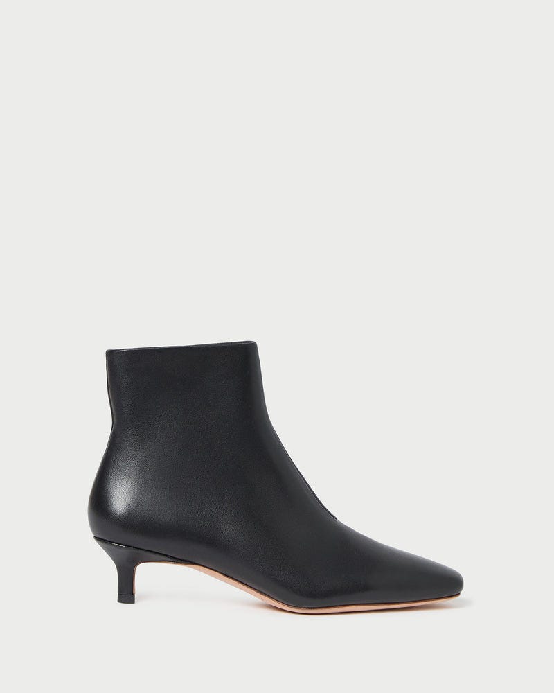 Marcella Black Leather Ankle Boot