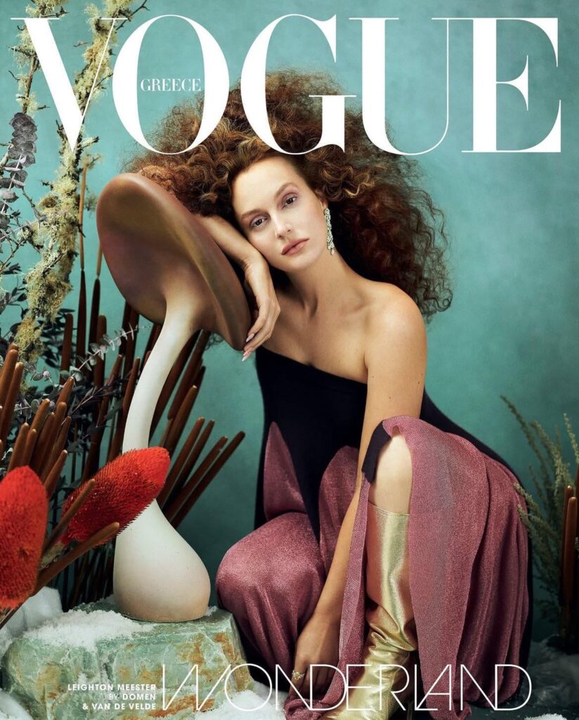 Leighton Meester on the cover of Vogue Greece photographed by Domen & Van de Velde