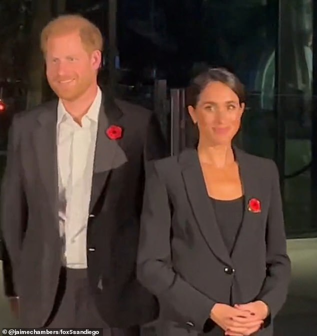 2023: Prince Harry and Meghan Markle both wore poppies as they visited United States Navy SEALs in San Diego