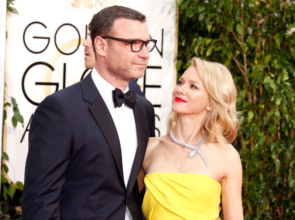 BEVERLY HILLS, CA - JANUARY 11:  Actors Liev Schreiber (L) and Naomi Watts attend the 72nd Annual Golden Globe Awards at The Beverly Hilton Hotel on January 11, 2015 in Beverly Hills, California.  (Photo by Jeff Vespa/WireImage)
