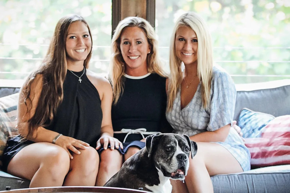 Greene has two daughters—Taylor (left) and Lauren (right). / Marjorie Taylor Greene via X