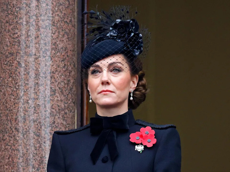 Getty Images Kate Middleton at the National Service of Remembrance at the Cenotaph in 2024.