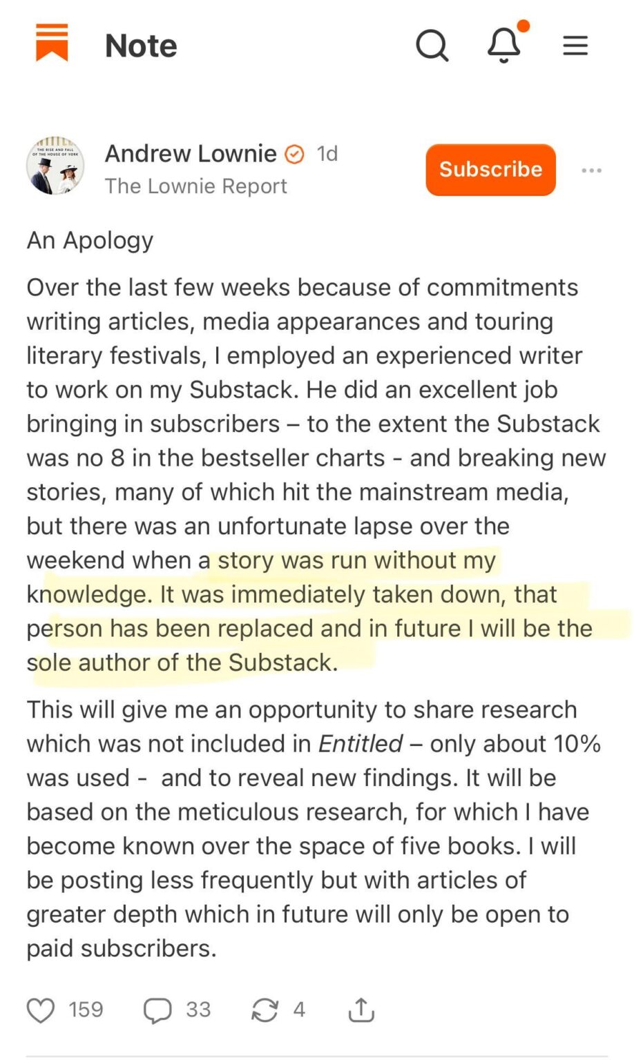 Andrew Lownie apologises for Substack article about William’s alleged affair with Rose Hanbury, claims he didn’t write it and the person who did has been ‘replaced’