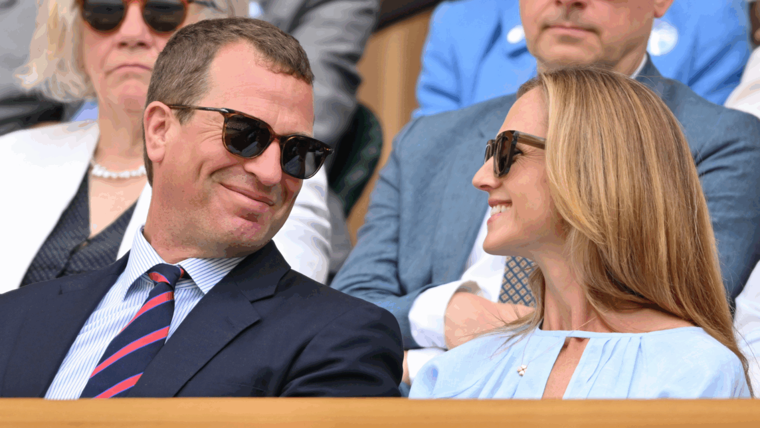 Former Royal Staffer Predicts Peter Phillips and Harriet Sperling’s “Low-Key” Wedding Will Mirror This Royal’s Ceremony Peter Phillips and Harriet Sperling smiling at each other at Wimbledon wearing sunglasses