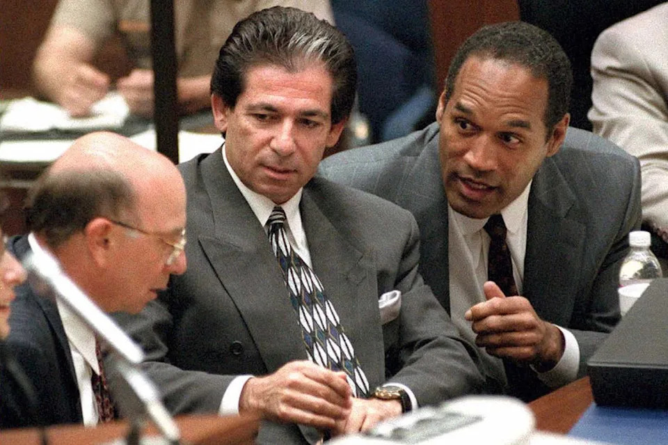 Vince Bucci/AFP/Getty From Left: Alvin Michelson, Robert Kardashian Sr. and O.J. Simpson in court