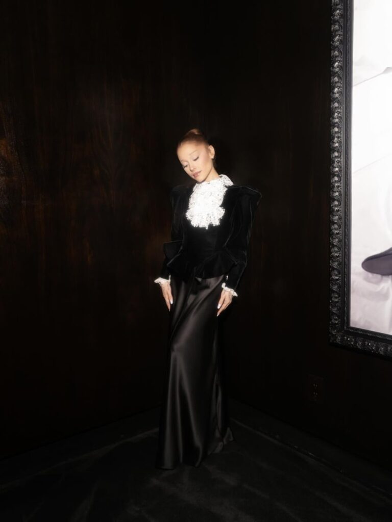 Ariana Grande wearing custom Rodarte, paying homage to the original Glinda (Billie Burke)