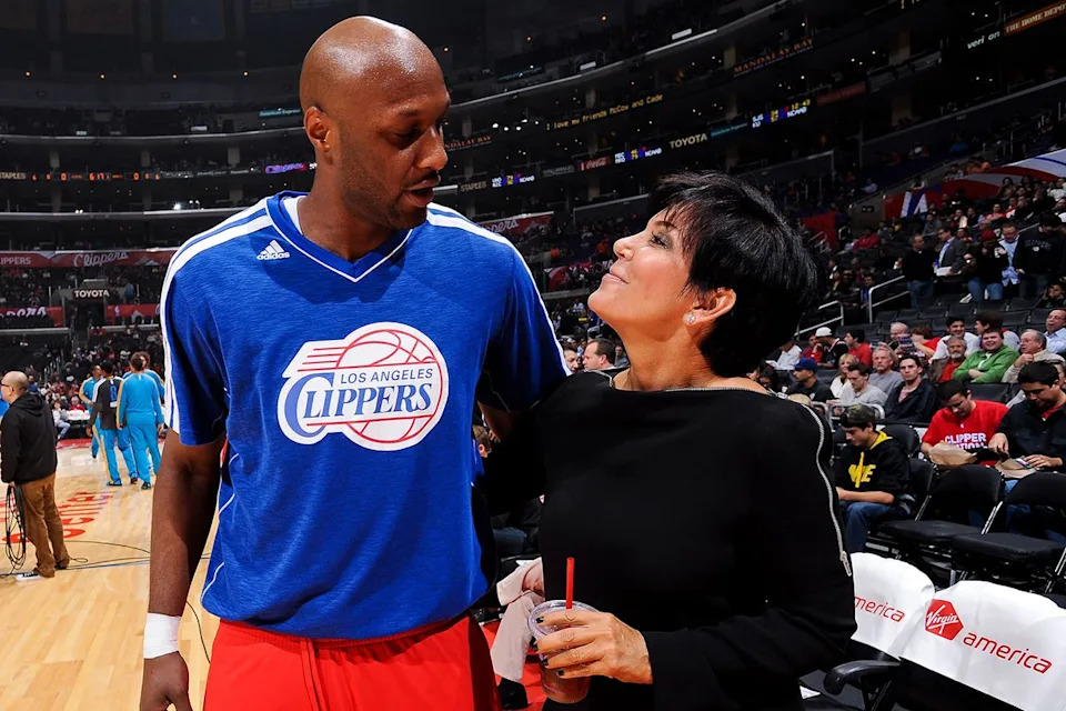 Andrew D. Bernstein/NBAE via Getty Lamar Odom and Kris Jenner on the court in 2012.