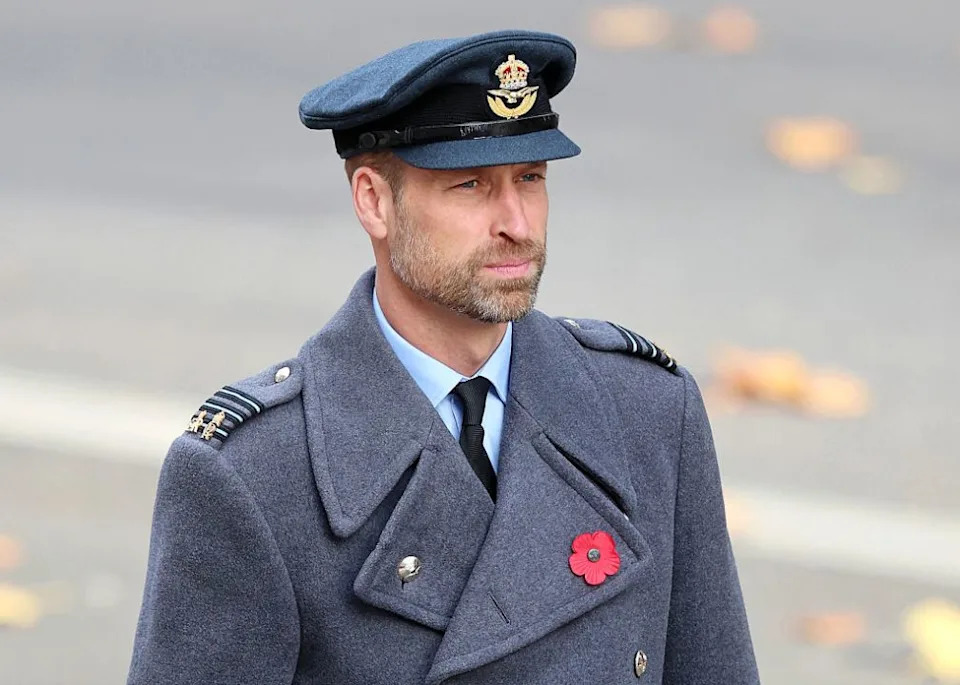 Britain’s Prince William, Prince of Wales attends the Remembrance Sunday ceremony at the Cenotaph on Whitehall in central London on November 9, 2025. Remembrance Sunday is an annual commemoration held on the closest Sunday to Armistice Day, November 11, the anniversary of the end of the First World War and services across Commonwealth countries remember servicemen and women who have fallen in the line of duty since WWI. (Photo by Chris Jackson / POOL / AFP) (Photo by CHRIS JACKSON/POOL/AFP via Getty Images)