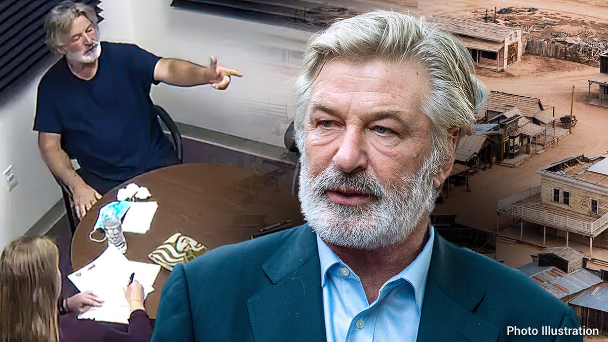 Alec Baldwin's face over the set of "Rust"