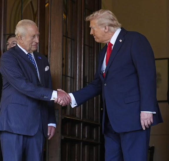 Donald Trump is expecting royal guests at the White House King Charles shakes hands with Donald Trump as they bid one another farewell at the end of the US State Visit at Windsor Castle