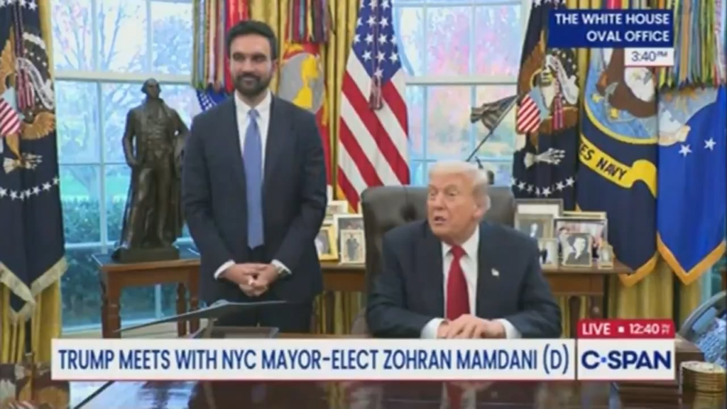 Donald Trump on Zohran Mamdani following their Oval Office meeting: “I feel very confident that he can do a very good job. I think he is going to surprise some conservative people, actually. And some liberal people he won’t surprise them because they already like him.” Donald Trump on Zohran Mamdani following their Oval Office meeting: "I feel very confident that he can do a very good job. I think he is going to surprise some conservative people, actually. And some liberal people he won't surprise them because they already like him."