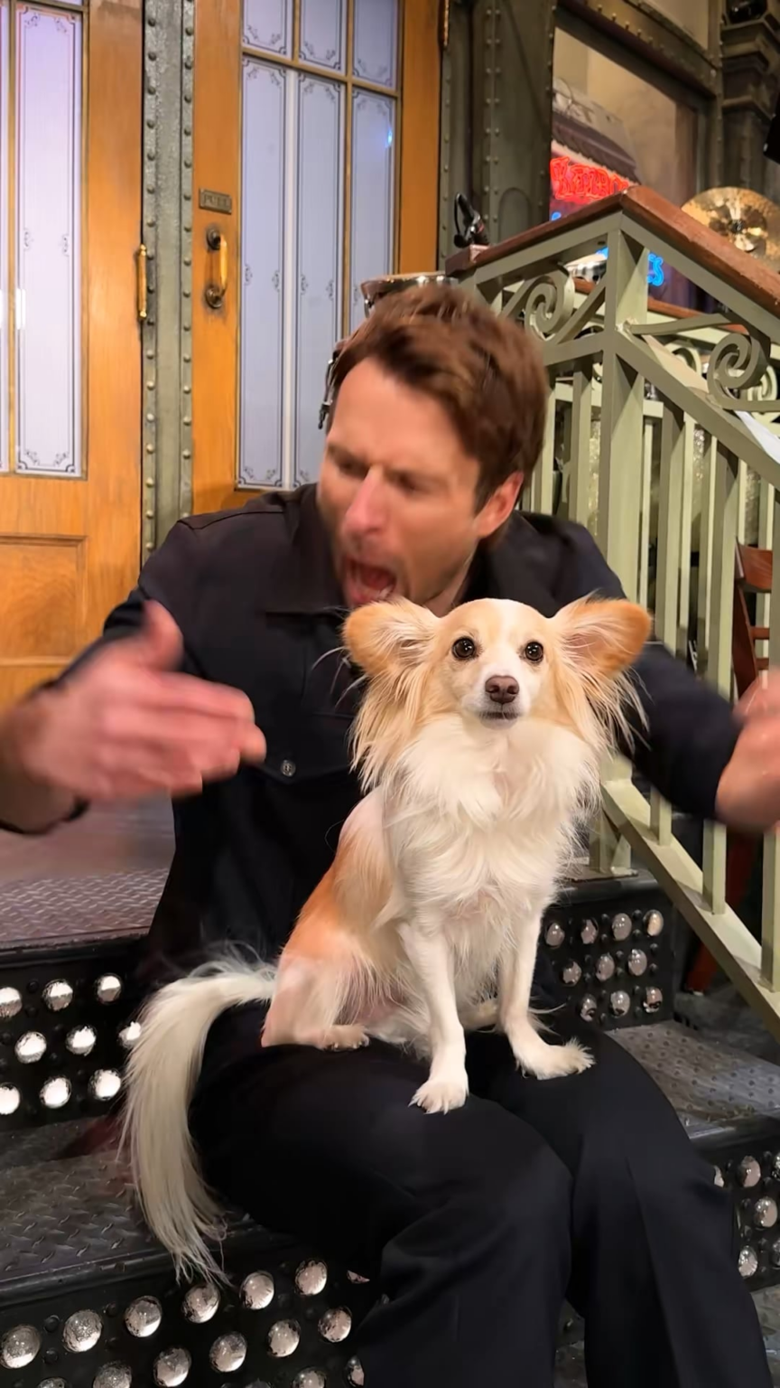 Glen Powell and Brisket Powell at SNL