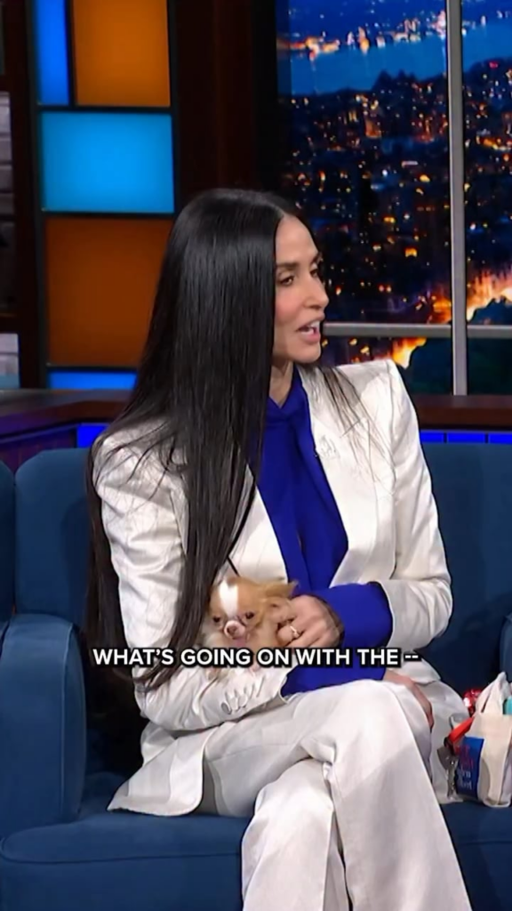 Pilaf‘s human, Demi Moore talks about adopting ducklings before the summer and now their friends come up to her house every day