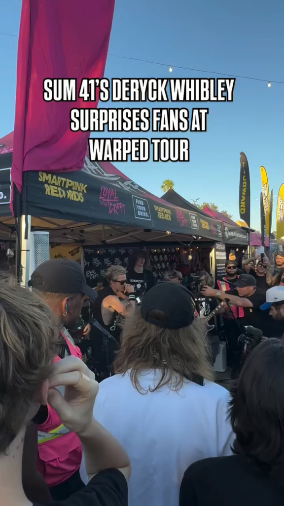 Deryck Whibley surprises fans at Warped Tour in Florida with a performance of Sum 41's " The Hell Song"