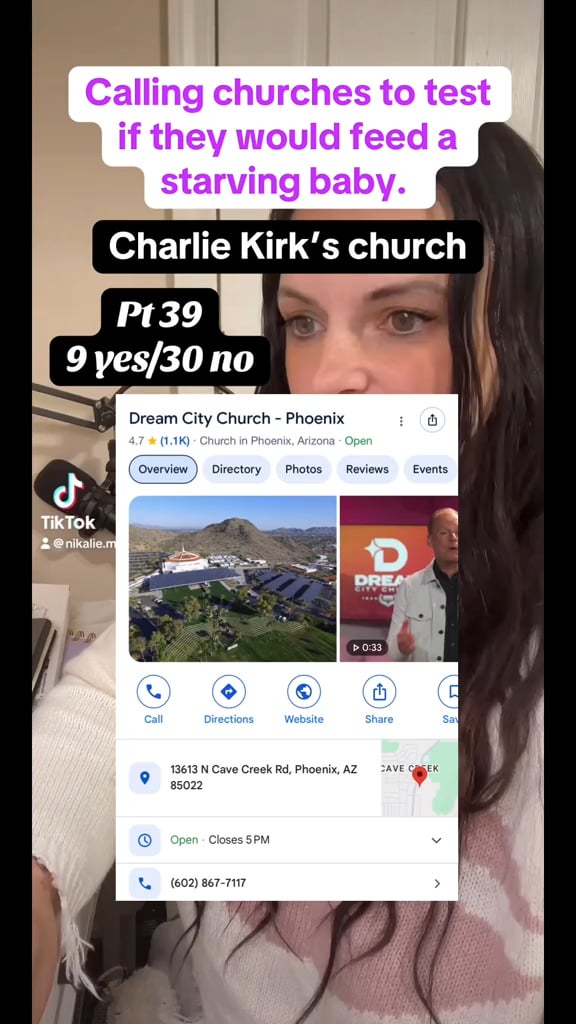 A TikTok user called Charlie Kirk's former church, "Dream City Chruch", asking for baby formula, and they said they couldn't help. Recently, the church pastor spoke against Zohran Mamdani, claiming that it's the church's job to care for the poor and not the government's.