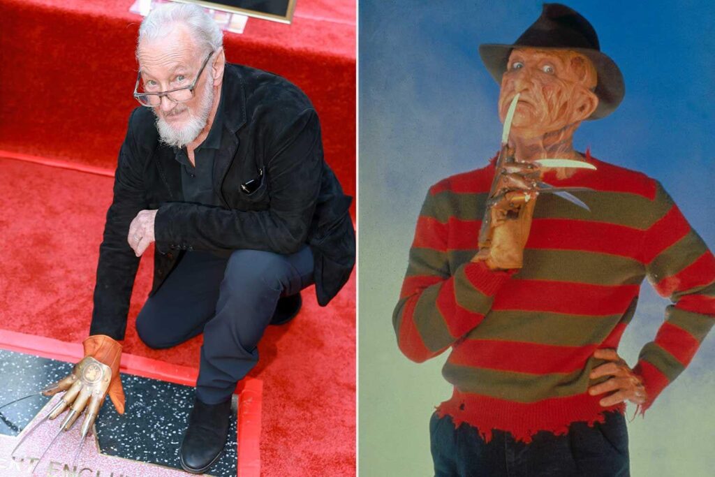 Robert Englund Poses with Freddy Krueger Glove as He Accepts Star on the Hollywood Walk of Fame on Halloween
