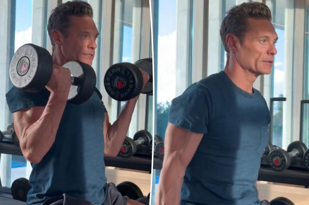 Ryan Seacrest flaunts bulging biceps in workout video Ryan Seacrest flaunts bulging biceps in workout video