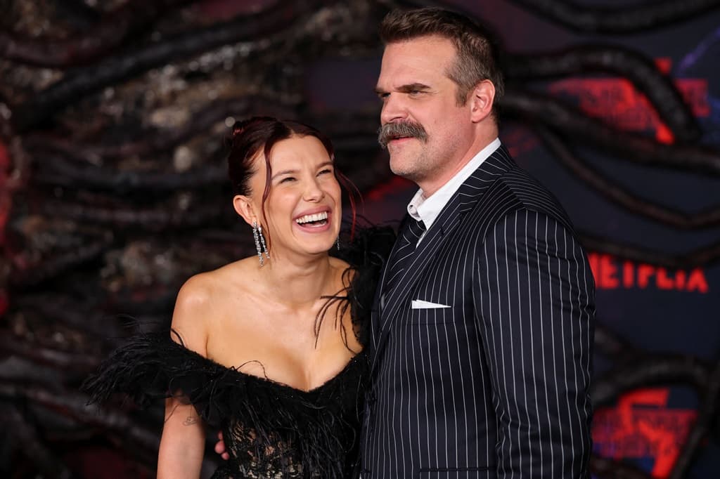 David Harbour and Millie Bobby Brown all smiles at Netflix premiere amid scandal - London Evening Standard