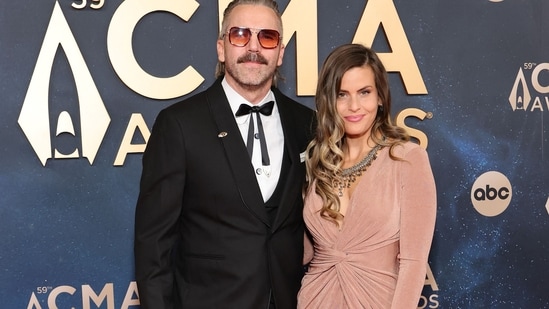 TK McKamy and Marielle Jaffe attend the 59th Annual CMA Awards at Music City Center on November 19, 2025 in Nashville, Tennessee.(Getty Images via AFP)