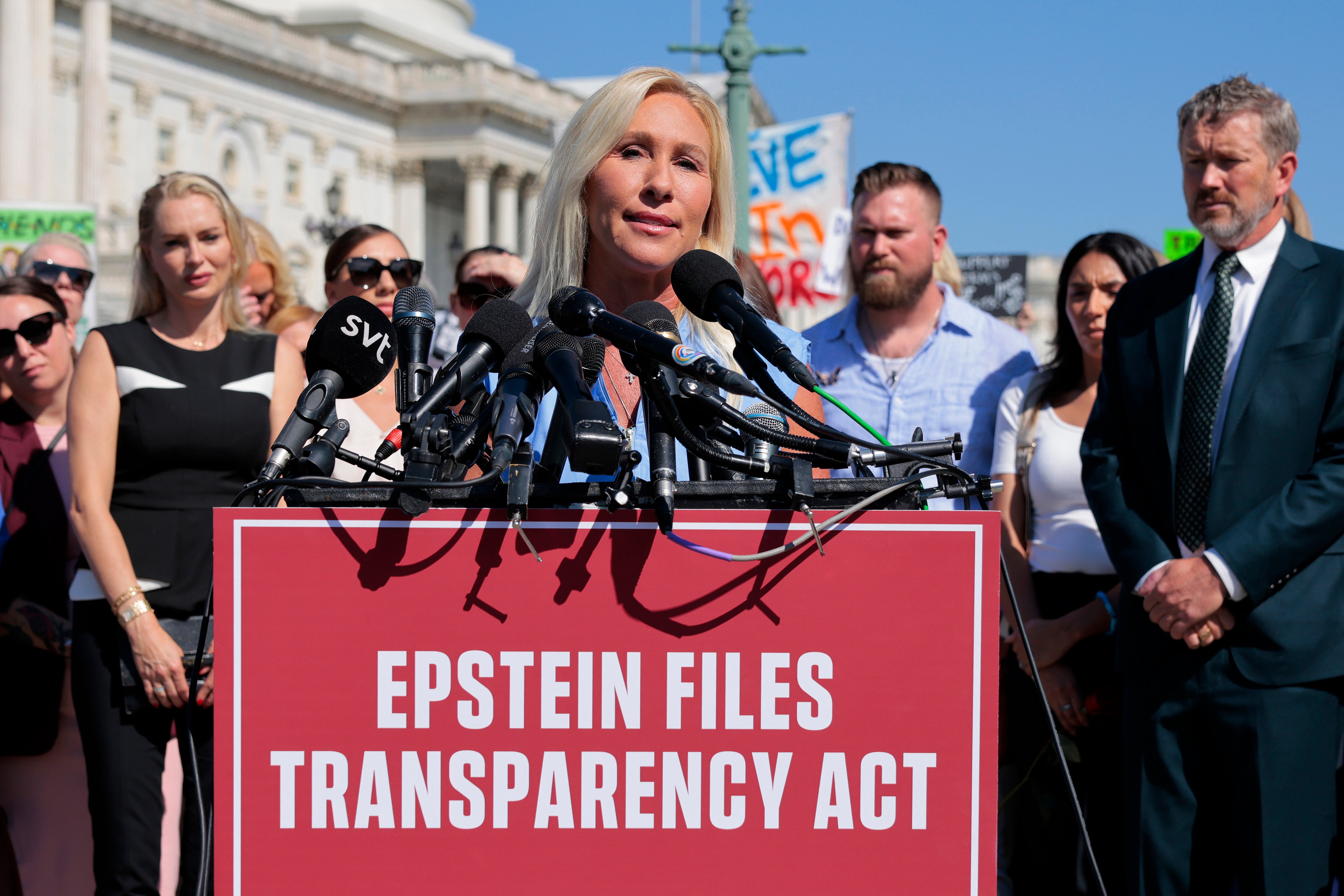 Former Trump loyalist Marjorie Taylor Green has demanded that the president releases the Epstein files