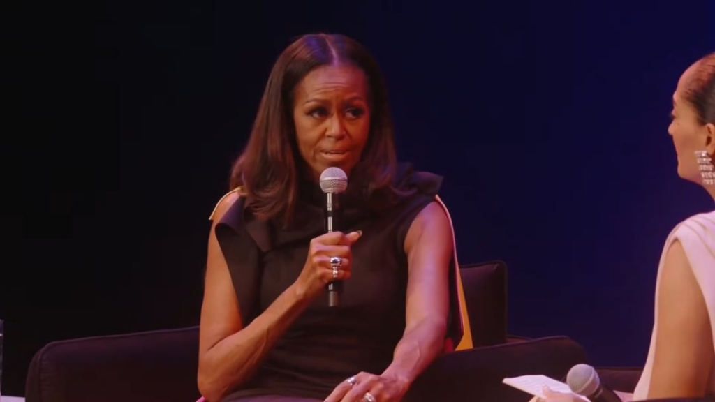 Michelle Obama says don’t even look at me about running because the United States isn’t ready for a woman President. We ain’t ready. That’s why I’m like don’t even look at me about running cause you all are lying. You ain’t ready for a woman. So don’t waste my time