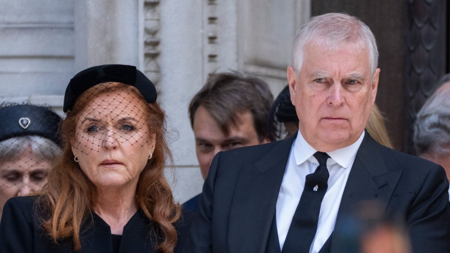 Source Discusses Sarah Ferguson’s Future Amid Andrew Scandal Sarah Ferguson and Prince Andrew both look somber while wearing black