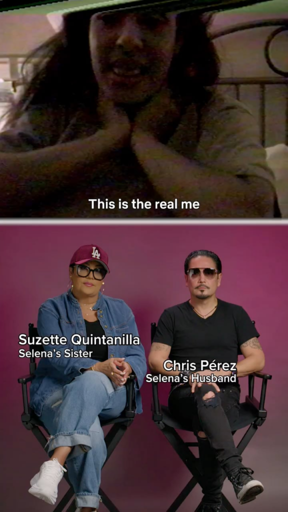 Selena’s husband and sister watch footage of her for Netflix (the Selena y Los Dinos documentary is out now!)