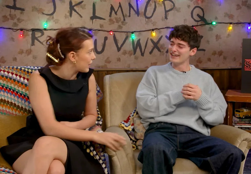Millie and Noah chatting in an interview