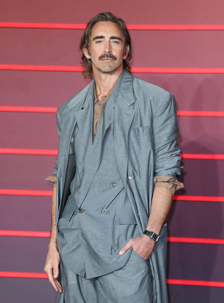 Lee Pace in Magliano SS26 at the UK Premiere of 'The Running Man' in London. Styled by Michael Fisher. (November 5, 2025)