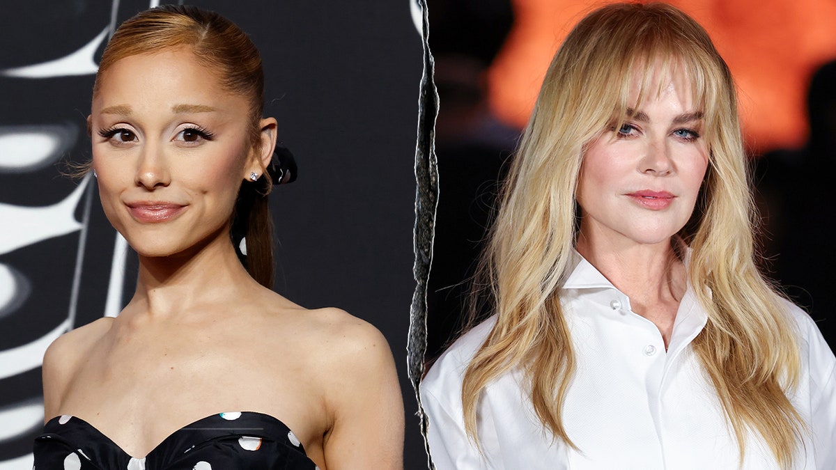 Split photo of Ariana Grande attending the 2025 MTV Video Music Awards and Nicole Kidman attending the Chanel Womenswear Spring/Summer 2026.