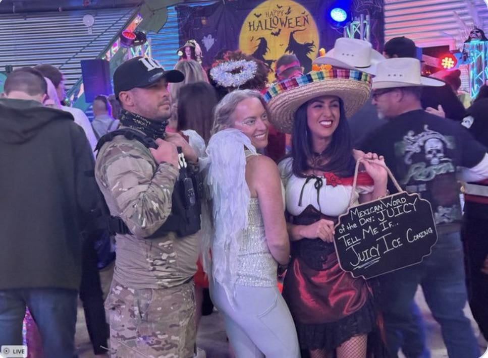 Lauren Boebert is the winner of ‘Most Offensive Halloween Costume 2025’: Boebert was photographed wearing a Mexican sombrero and traditional dress carrying sign that read "Mexican Word of the Day: Juicy. Tell me if 'Juicy' ICE coming." Boebert's boyfriend was dressed as an ICE agent