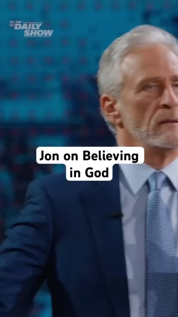 Jon Stewart on his difficulty connecting with faith, and how he can prove God makes mistakes 🍒