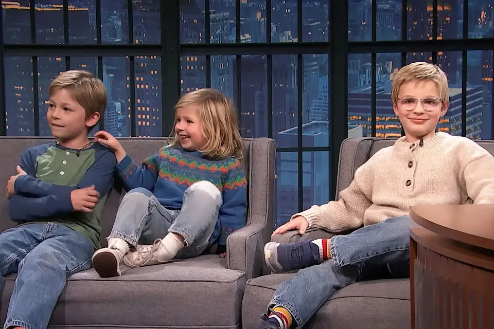 Late Night with Seth Meyers/Youtube Seth Meyers' children: Ashe, Adelaide and Axel (left to right).